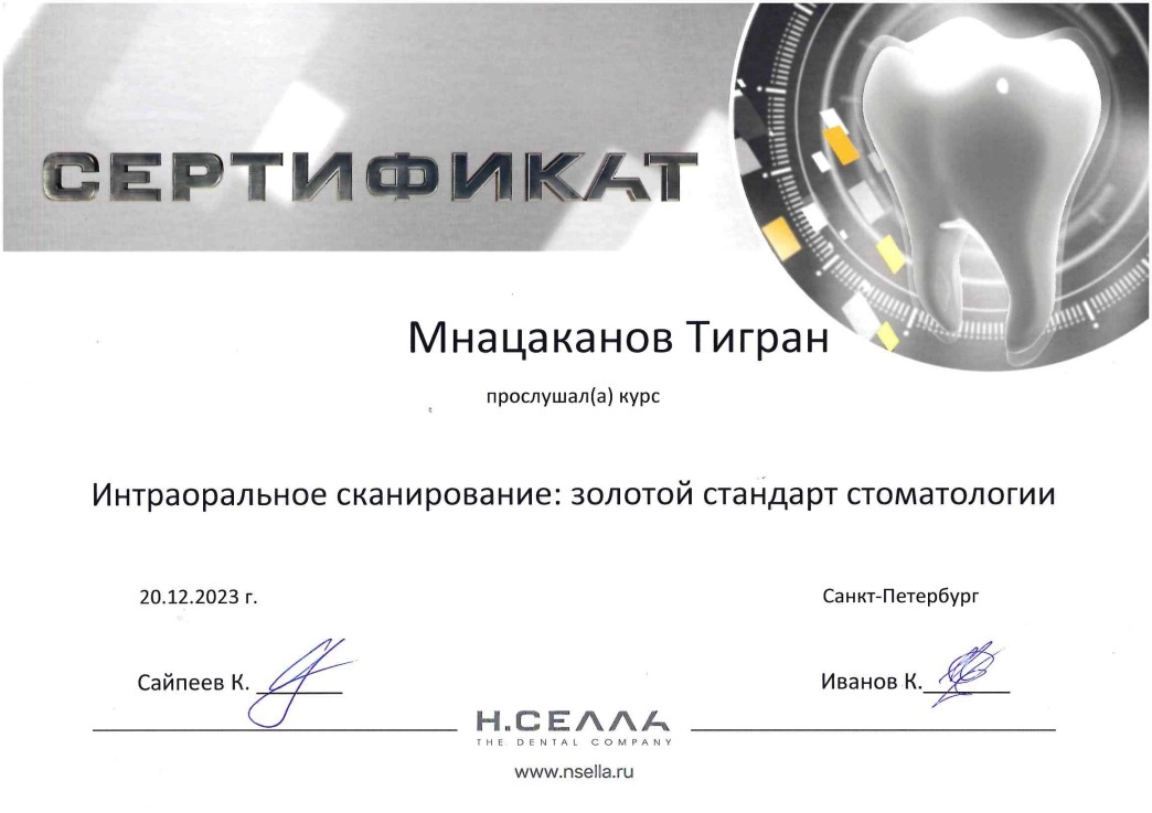 Сертификат доп образования Мнацаканова Т.С.